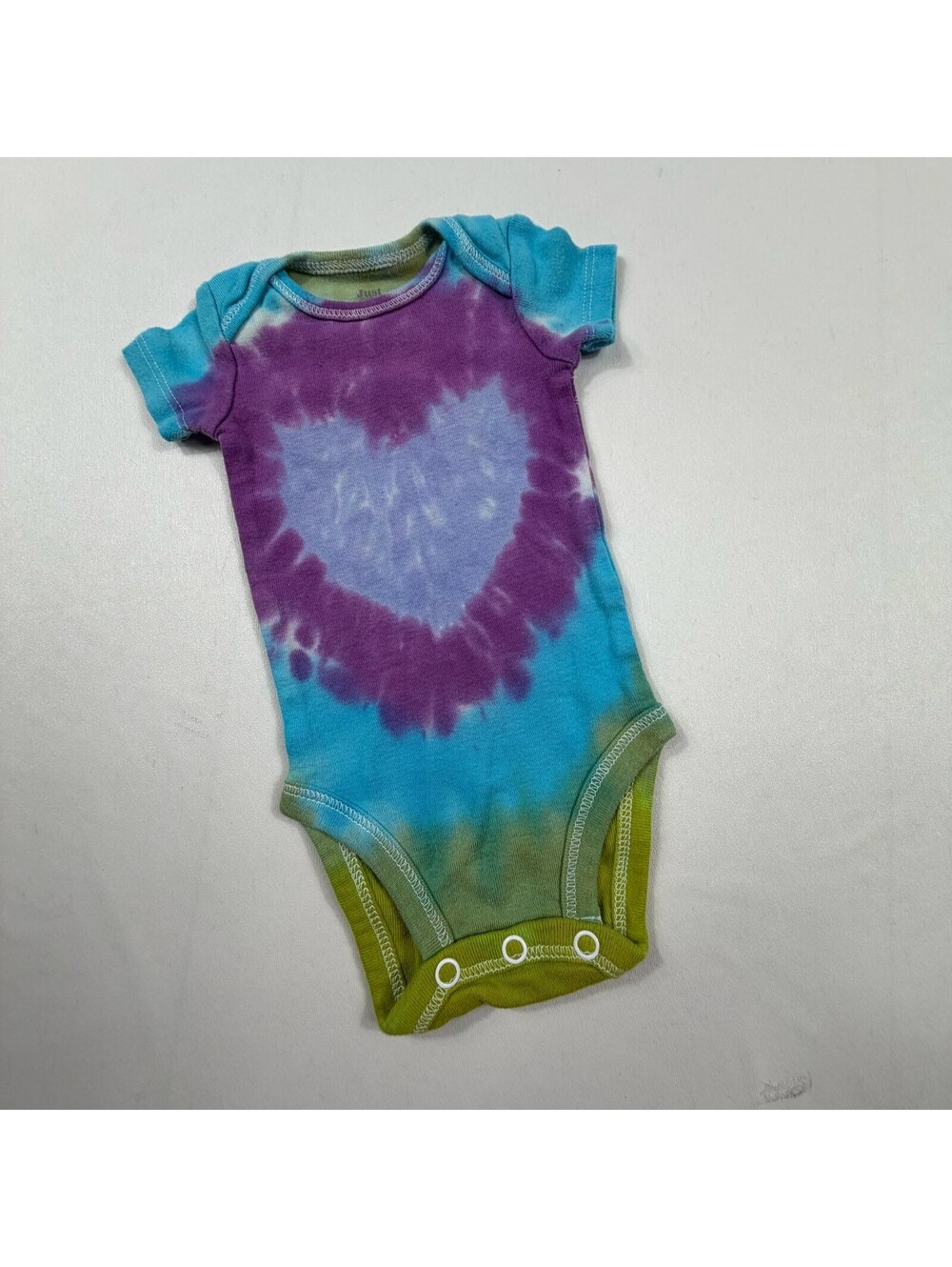 Just One Year NB Tie-Dye Heart Baby Bodysuit 100% Cotton